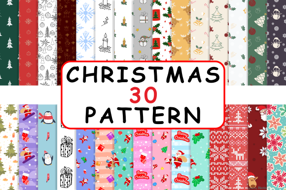 30 Christmas Patterns Digital Paper