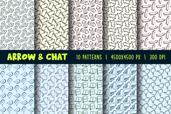 Arrow and Chat Digital Paper Patterns