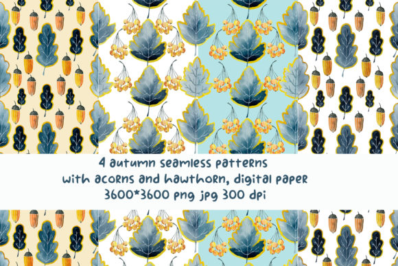 Autumn Patterns with Acorns and Hawthorn