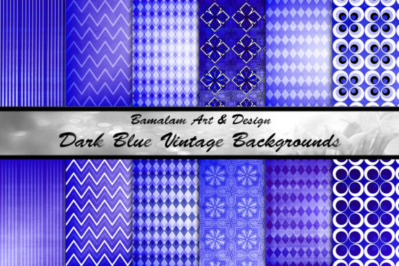 Dark Blue Vintage Sublimation Patterns
