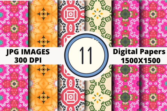 Digital Papers Colorful Patterns Design for Creative Projects