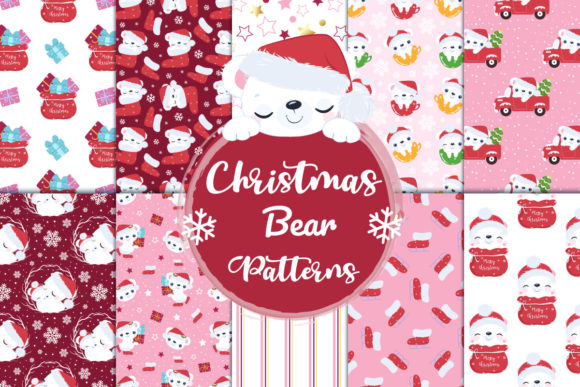 Discover the Joyful Polar Bear Christmas Patterns Set for Creative Inspiration