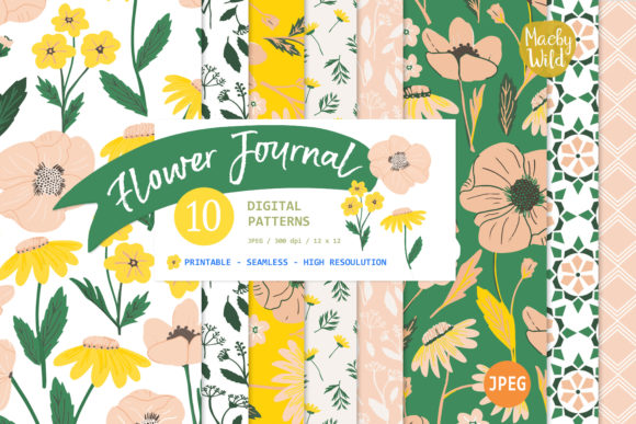 Flower Journal Spring Patterns: A Vintage Floral Vibe for Your Creative Projects