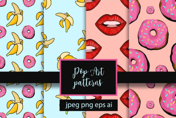 Pop Art Patterns Png, Jpeg, Eps10, AI