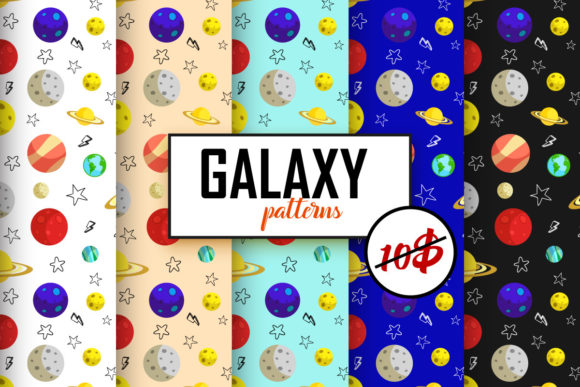 Seamless Galaxy Patterns Bundle
