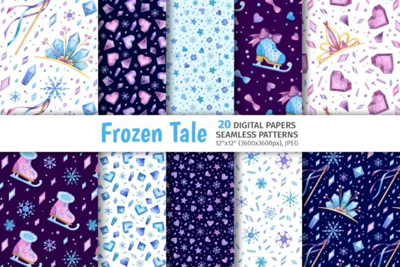 Winter Digital Paper and Frozen Patterns: A Creative Resource for Designers and Enthusiasts
